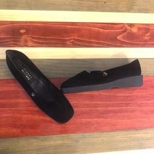 Stuart Weitzman Black Suede Loafers 8 1/2